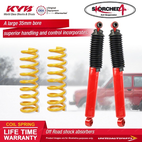 Rear KYB Skorched 4'S Shocks HD Raised Coil for Mitsubishi Pajero QE QF Sports