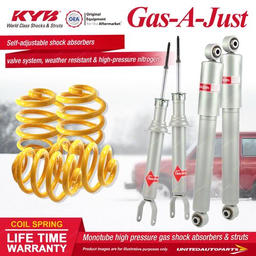 F+R KYB GAS-A-JUST Shock Absorbers Super Low King Springs for FORD Falcon FG XR8