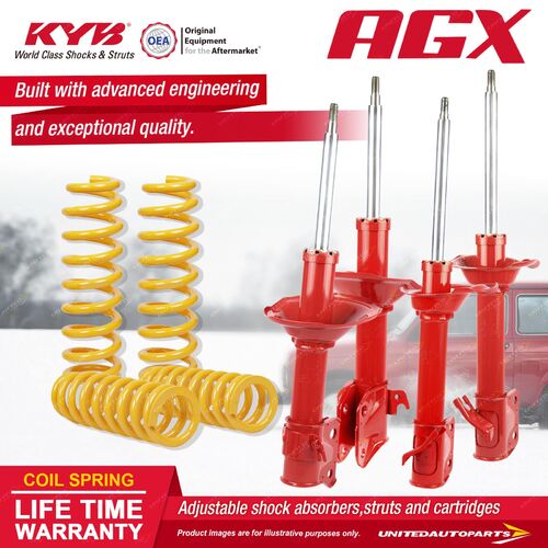 F+R KYB AGX Shock Absorbers STD King Springs for SUBARU Impreza GD9 GDG Sedan