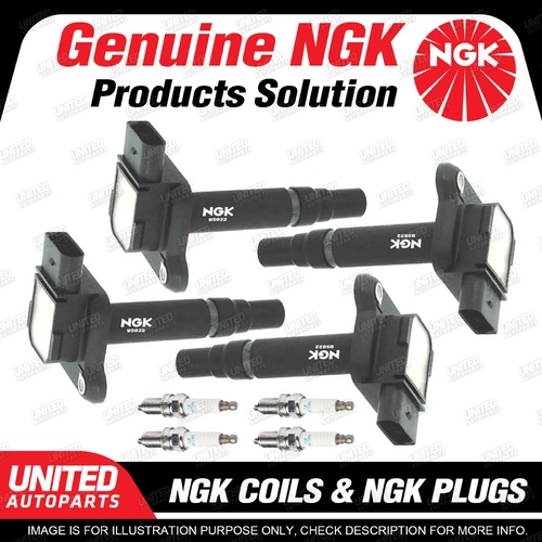 NGK 4 Spark Plugs + 4 Igniton Coils for Audi S3 TT 8N 1.8L 1999-2003