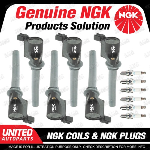 NGK 6 Spark Plugs + 6 Igniton Coils for Mazda MPV LWA2 3.0L V6 Premium Quality