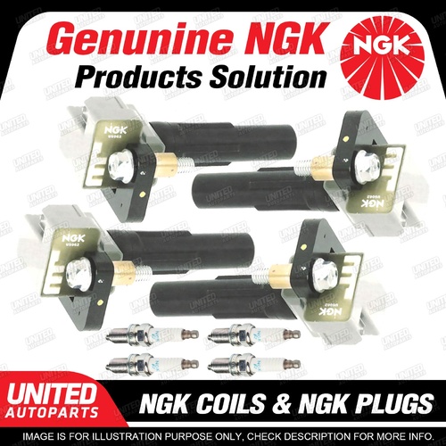 NGK 4 Spark Plugs + 4 Igniton Coils for Subaru Impreza GD Liberty BE 2.0L F4