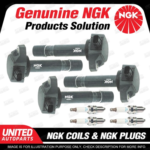 NGK 4 Spark Plugs + 4 Igniton Coils for Honda Civic FD3 1.3L 4Cyl