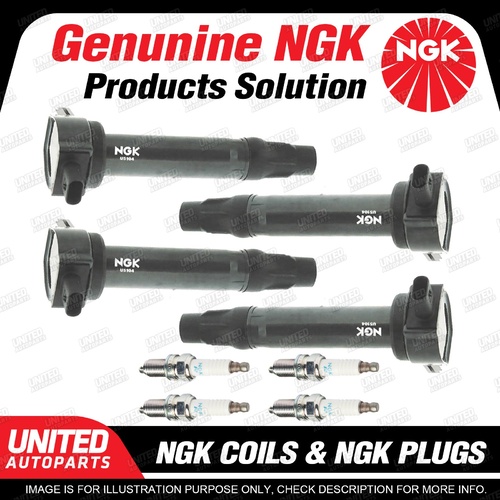 NGK 4 Spark Plugs + 4 Igniton Coils for Jeep Compass MK Patriot MK 4Cyl