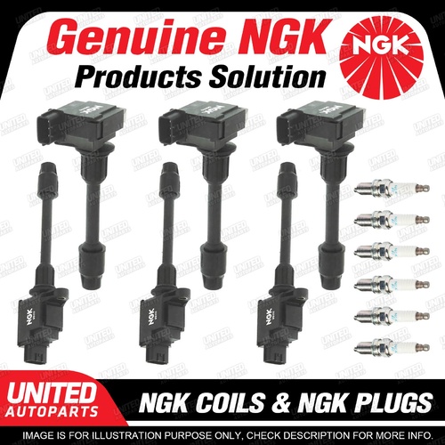 NGK 6 Spark Plugs + 6 Igniton Coils for Nissan Maxima A33 3.0L V6 1999-2003