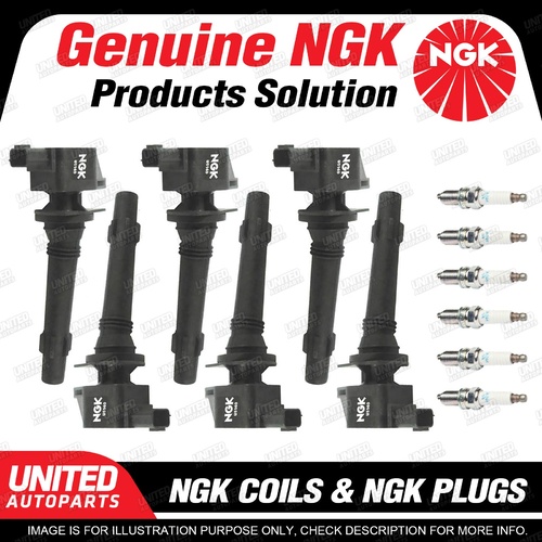 NGK 6 Spark Plugs + 6 Igniton Coils for Ford Falcon G6 G6E FG 4.0L 6Cyl