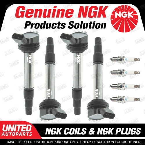 NGK 4 Spark Plugs + 4 Igniton Coils for Toyota Corolla ZRE152R 1.8L 4Cyl