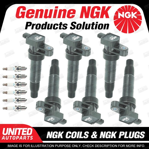 NGK 6 Spark Plugs + 6 Igniton Coils for Kia Grand Carnival VQ G6DC 3.5L V6 202Kw