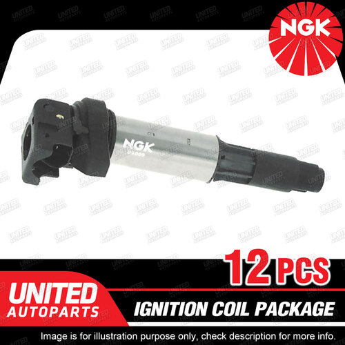 12Pcs NGK Ignition Coils Pack for BMW 760Li E66 6.0L V12 48V 2003-2009 U5009