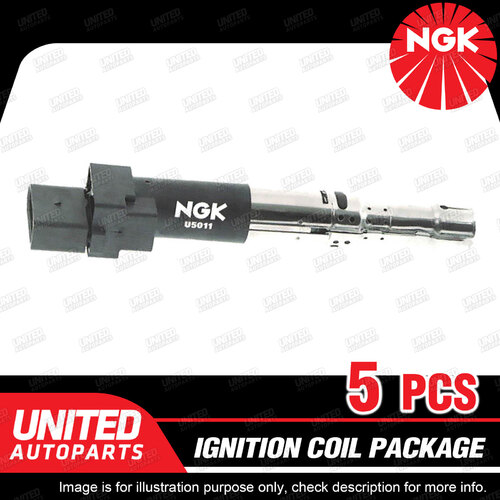 5 x NGK Ignition Coils Pack for Volkswagen Bora 1J 2.3L V5 2001-2007