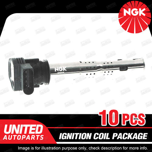 10Pcs NGK Ignition Coils Pack for Audi R8 S8 4E 5.2L V10 40V 2006-2012 U5015