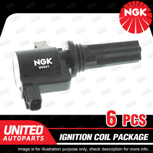 6 x NGK Ignition Coils Pack for Jaguar S Type 3.0L V6 1999-2008 U5031