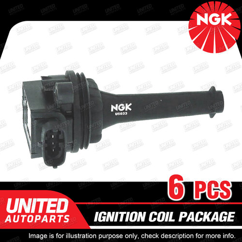 6 x NGK Ignition Coils Pack for Volvo S80 XC90 2.8L 2.9L 6Cyl T6 1998-2006