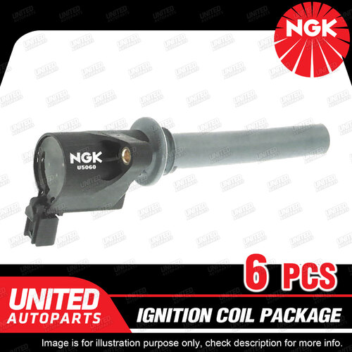 6 x NGK Ignition Coils Pack for Mazda MPV LWA2 3.0L V6 2002-2006 U5060