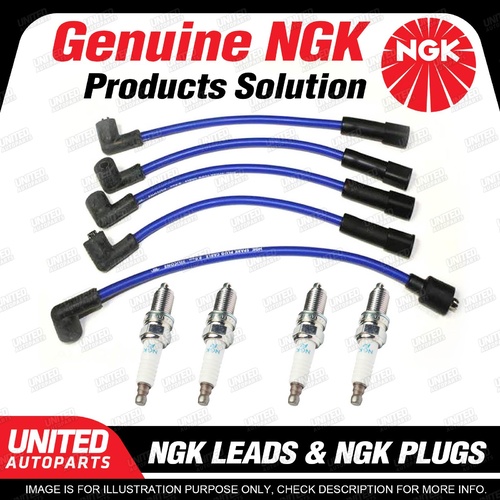 4 x NGK Spark Plugs + Ignition Leads Set for Land Rover 2.3L 4Cyl