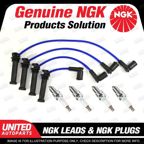 4 x NGK Spark Plugs + Ignition Leads Set for Ford Fiesta WQ XR4 2.0L 4Cyl