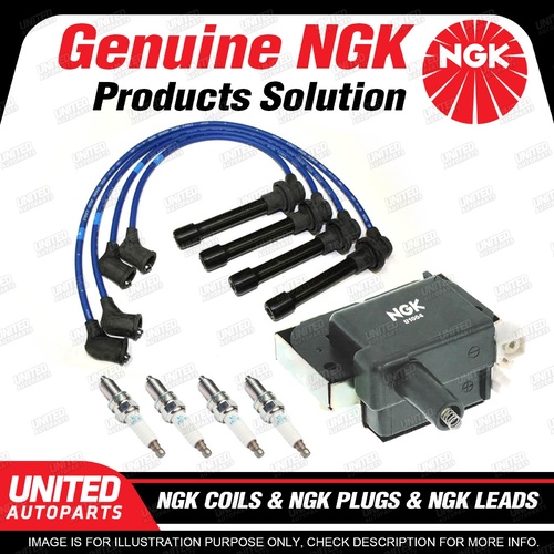NGK Spark Plugs Coils Leads Kit for Honda Civic EG5 1.6L 4Cyl 1991-1993