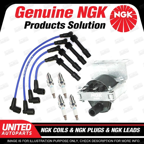 NGK Spark Plugs Coils Leads Kit for Holden Barina SB 1.2L 4Cyl No Coil Lead