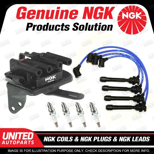 NGK Spark Plugs Coils Leads Kit for Hyundai Coupe RD Lantra J2 J3 4Cyl