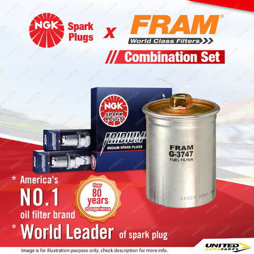 NGK Iridium IX Spark Plugs & Fram Fuel Filter for Jaguar XJ6 2.9L AJ6 6Cyl 87-90