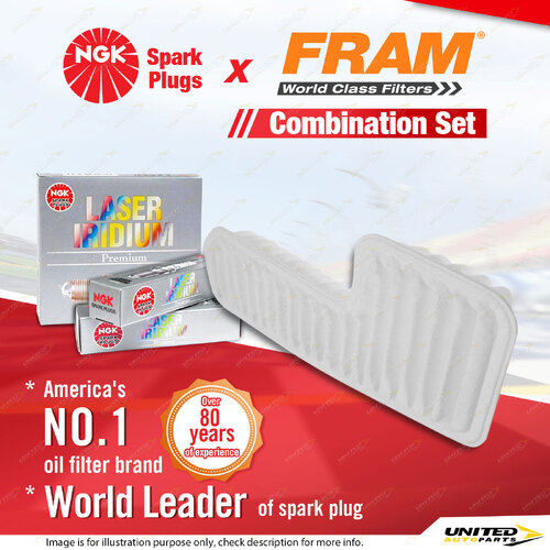 NGK Laser Iridium Spark Plugs & Fram Air Filter for Lexus IS200 GXE10 2.0L 1GFE
