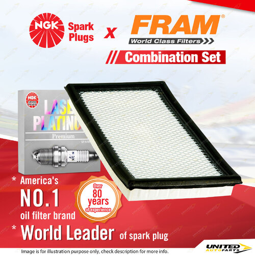 NGK Laser Platinum Spark Plugs & Fram Air Filter for Mini Cooper S R52 R53 1.6L