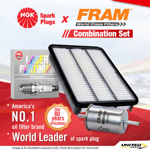 NGK Laser Platinum Spark Plugs & Fram Filter Service Kit for Holden Frontera MX