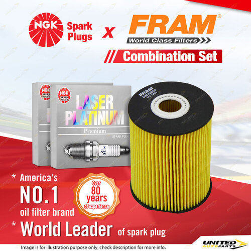 NGK Laser Platinum Spark Plugs & Fram Oil Filter for Audi A8 D2 4.2L AUW 8Cyl