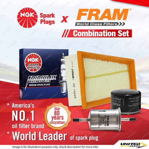 NGK Iridium IX Spark Plugs Fram Filter Kit for Renault Clio Kangoo Megane Scenic