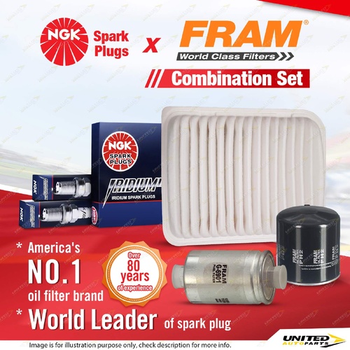 NGK Iridium IX Spark Plugs + Fram Filter Kit for Ford Falcon BF Territory SY