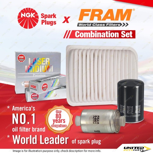 NGK Iridium Spark Plugs + Fram Filter Service Kit for Ford Territory SX 4.0L
