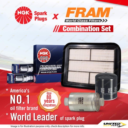 NGK Iridium IX Spark Plugs + Fram Filter Kit for Ford Falcon FG Territory SY SZ