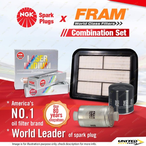 NGK Iridium Spark Plugs + Fram Filter Kit for Ford Falcon FG X Territory SY SZ