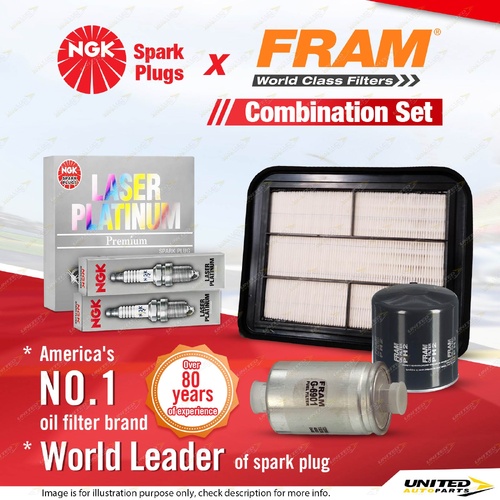 NGK Platinum Spark Plugs + Fram Filter Service Kit for Ford Territory SY 4.0L