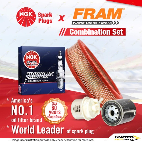 NGK Iridium IX Spark Plugs + Fram Filter Service Kit for Toyota Celica SA63 2.0L