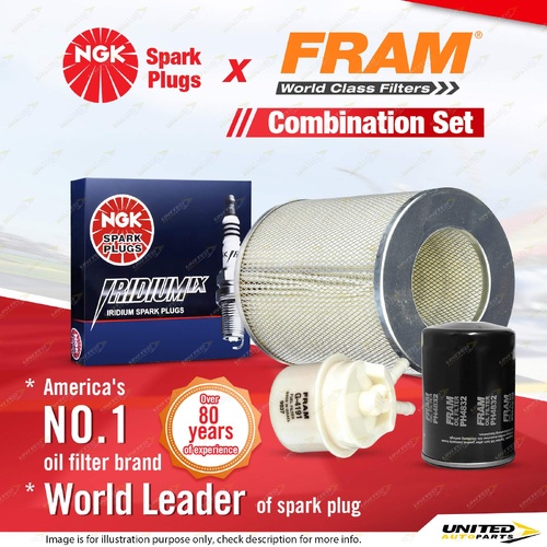 NGK Iridium IX Spark Plugs + Filter Kit for Toyota 4 Runner Hilux YN55 57 65 67