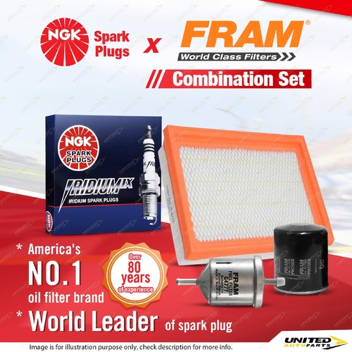 NGK Iridium IX Spark Plugs + Fram Filter Service Kit for Nissan Pulsar N15 1.6L