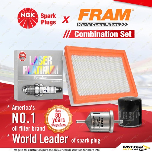 NGK Platinum Spark Plugs Fram Filter Service Kit for Nissan Exa N13 Silvia S13