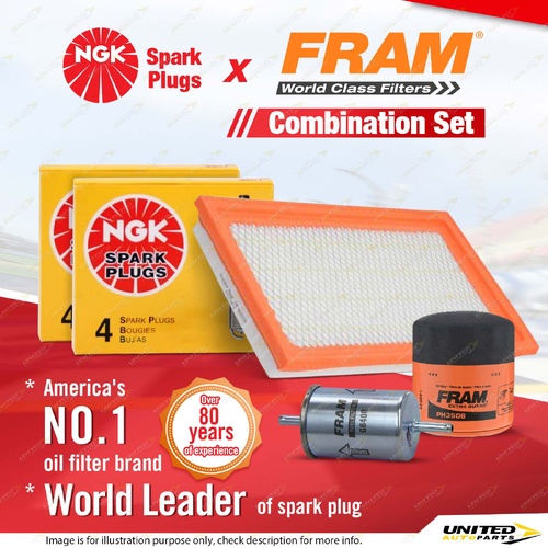 NGK Standard Spark Plugs + Fram Filter Kit for Holden Calais Statesman VQ VR VS