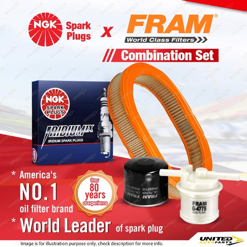 NGK Iridium IX Spark Plugs + Fram Filter Service Kit for Ford Meteor GA GB 1.5L