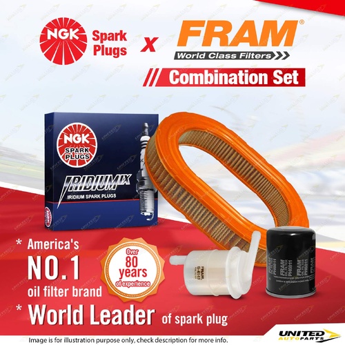 NGK Iridium IX Spark Plugs Fram Filter Service Kit for Mitsubishi Nimbus UA 1.8L