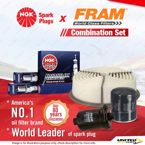 NGK Iridium IX Spark Plugs + Fram Filter Kit for Toyota 4 Runner VZN130 3.0L
