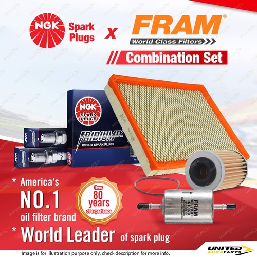 NGK Iridium IX Spark Plugs + Fram Filter Service Kit for Holden Statesman WL 3.6
