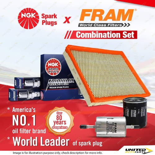 NGK Iridium IX Spark Plugs Fram Filter Kit for Holden Calais VT VX Statesman WH