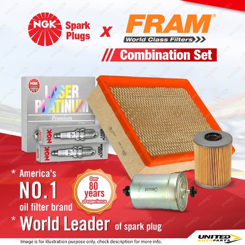 NGK Laser Platinum Spark Plugs + Fram Filter Service Kit for BMW M3 E36 3.2L