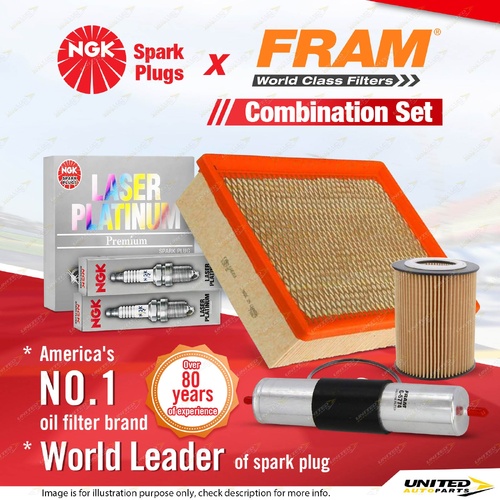 NGK Platinum Spark Plugs + Fram Filter Kit for BMW 323Ci 323i 328Ci 328i E36 E46