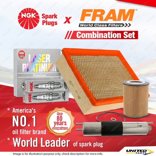 NGK Platinum Spark Plugs + Fram Filter Kit for BMW 3 Series E46 530i E39 Z3