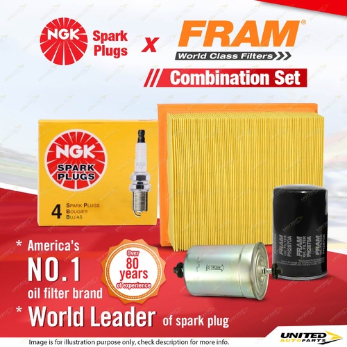 NGK Standard Spark Plugs Fram Filter Kit for Volkswagen Golf Mk III IV Vento 1H