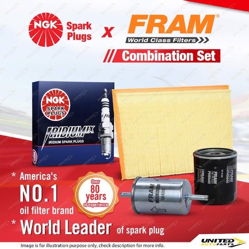 NGK Iridium IX Spark Plugs + Fram Filter Service Kit for Holden Astra TR 1.6 2.0