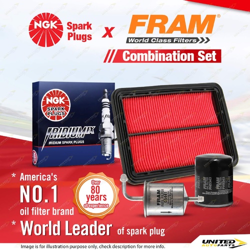 NGK Iridium IX Spark Plugs + Fram Filter Service Kit for Ford Telstar AX AY 2.0L